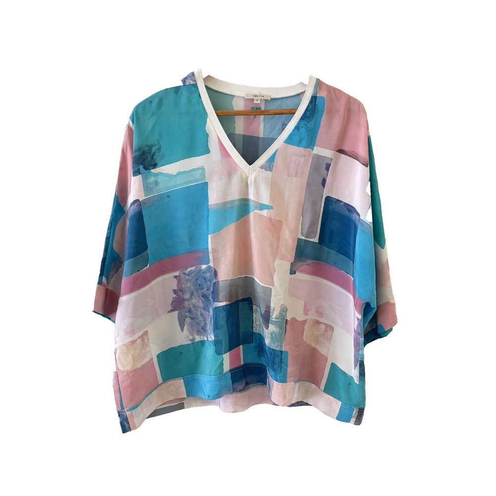 Tyler Boe Abstract Geometric Tunic Top Womens S Multicolor Geometric Art to Wear